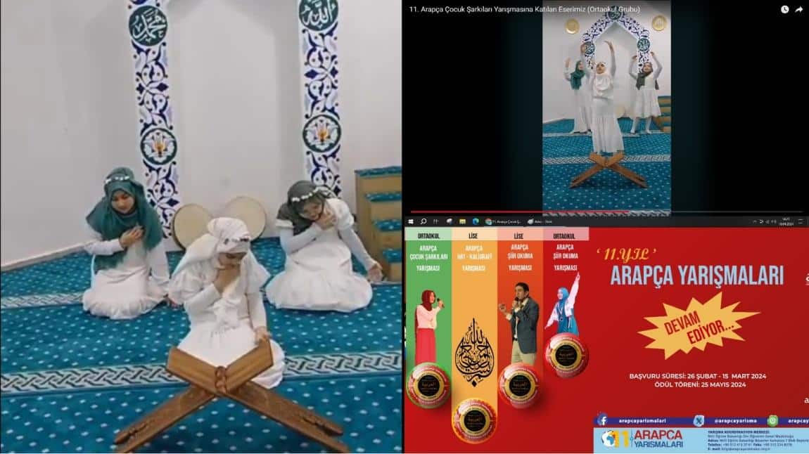 11. Arapça Çocuk Şarkıları Yarışmasına Katılan Eserimiz (Ortaokul Grubu)